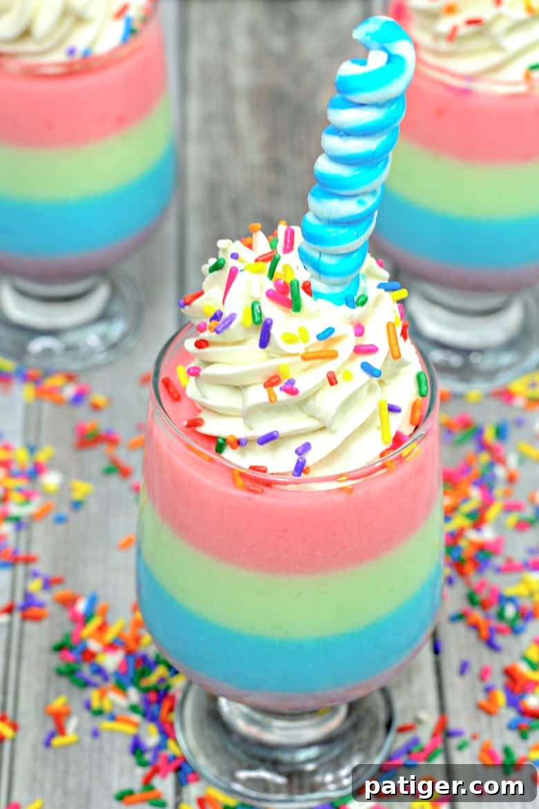Enchanted Rainbow Gelatin Cups 4 Unicorn Jello Parfait