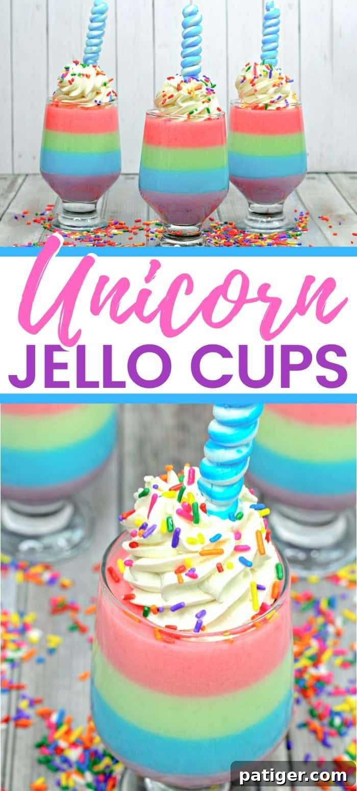Enchanted Rainbow Gelatin Cups 7 Unicorn Jello Cups
