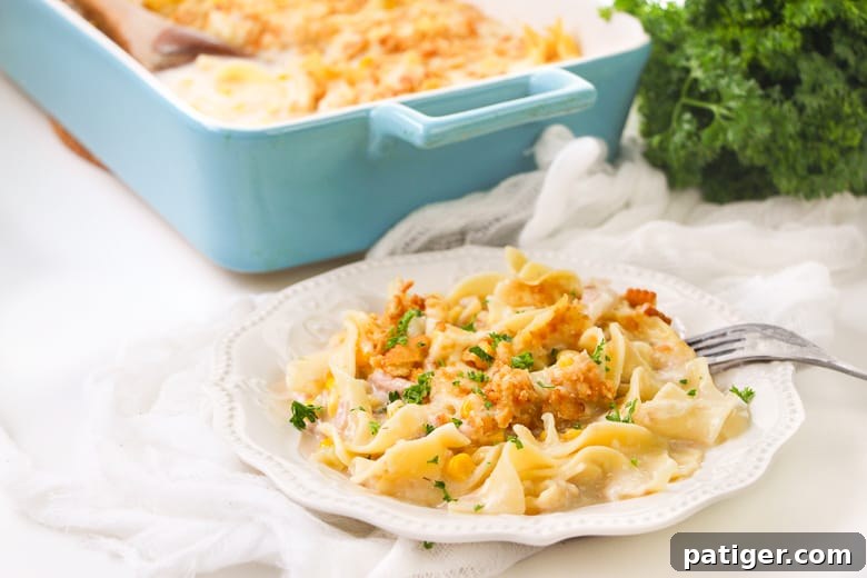 Easy Tuna Noodle Casserole with Ritz Cracker Topping