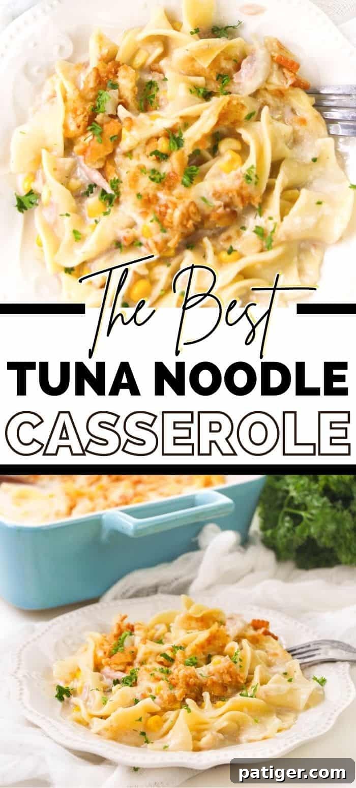 The Best Tuna Noodle Casserole - A classic, easy, and creamy family dinner idea.