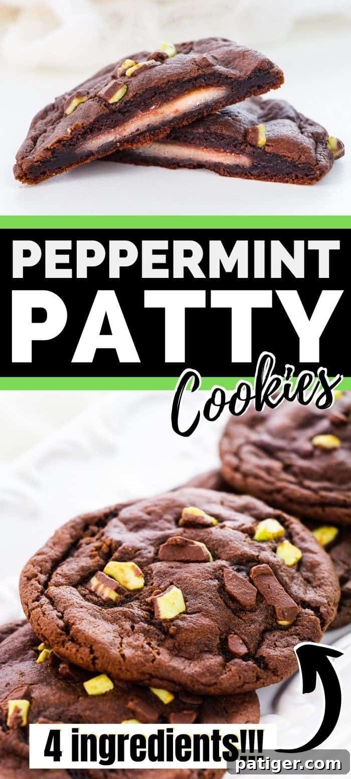 Pin for later: Peppermint Patty Cookies made with chocolate cake mix – easy, fudgy, and minty