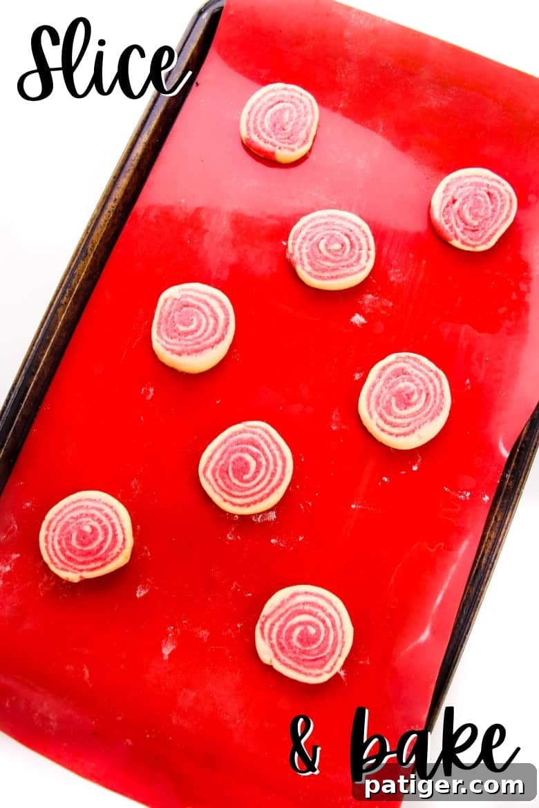 Slice and Bake Peppermint Swirl Cookies - Ready for the Oven