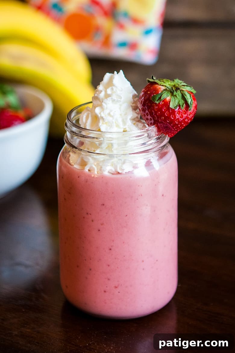 Blissful Berry-Banana Yogurt Blend 2 Strawberry Banana Smoothie with Yogurt, a healthy and delicious blender recipe for quick breakfasts and snacks.