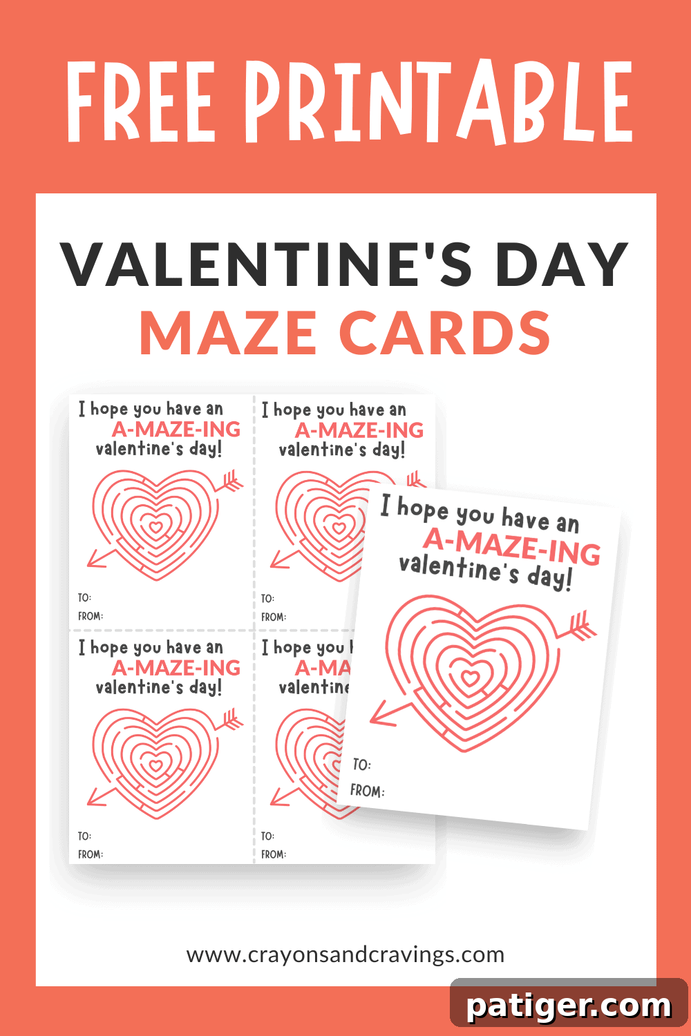 Heartfelt Maze Challenges 2 Free Printable Valentine's Day Maze Cards for Kids