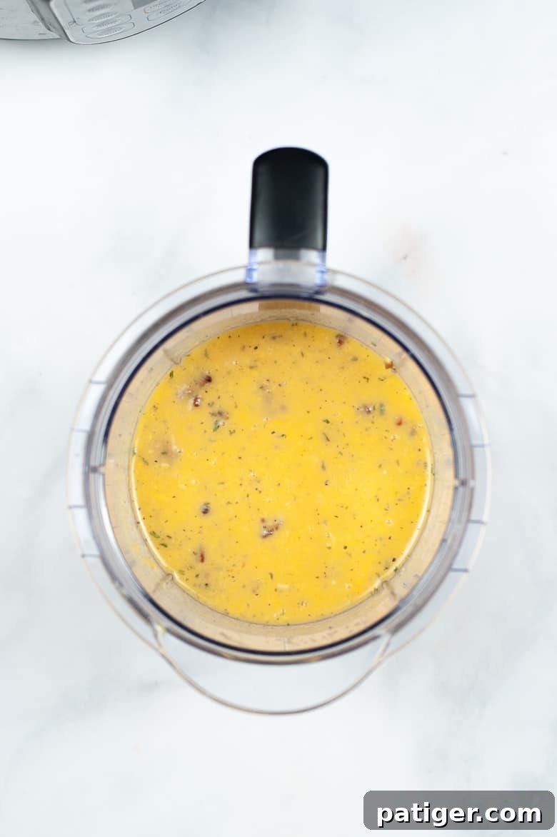 Egg mixture in blender