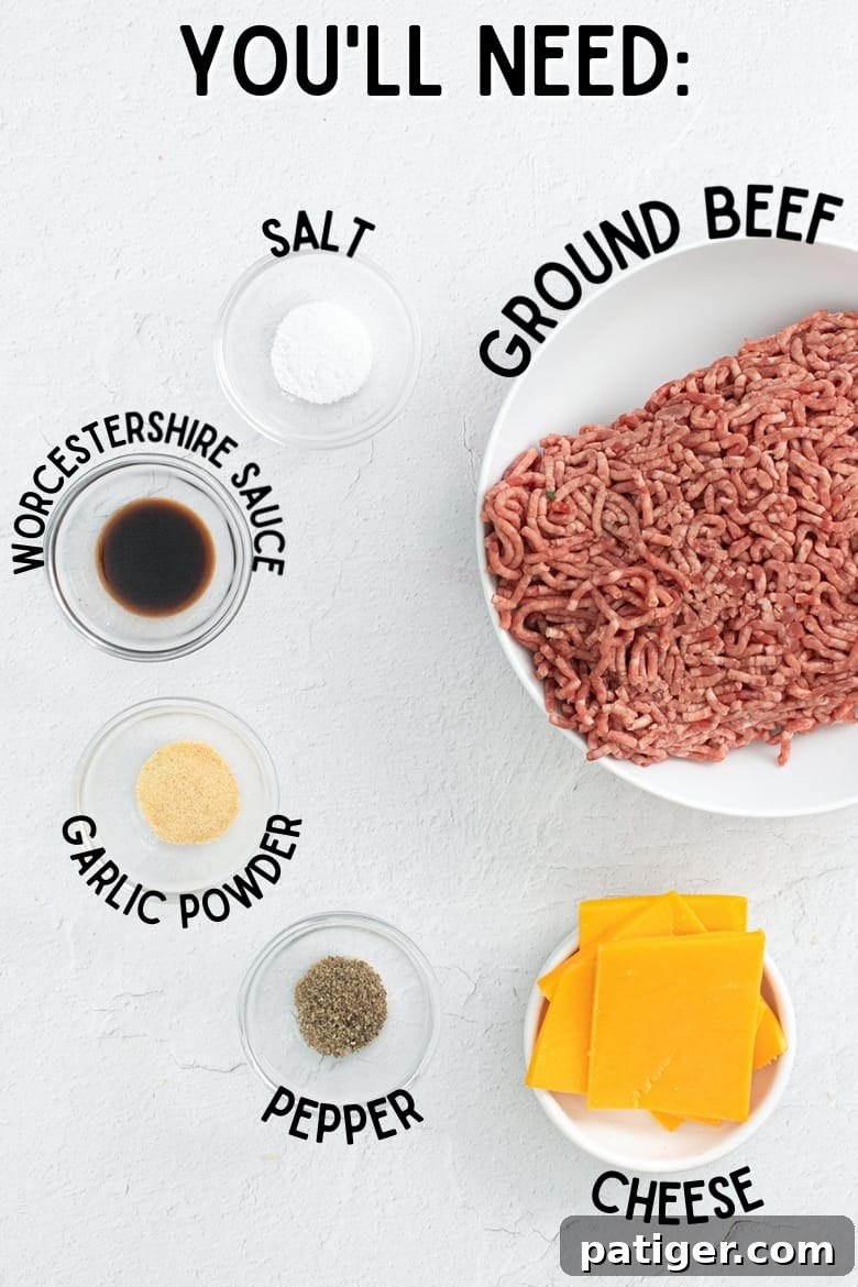 air fried burger ingredients