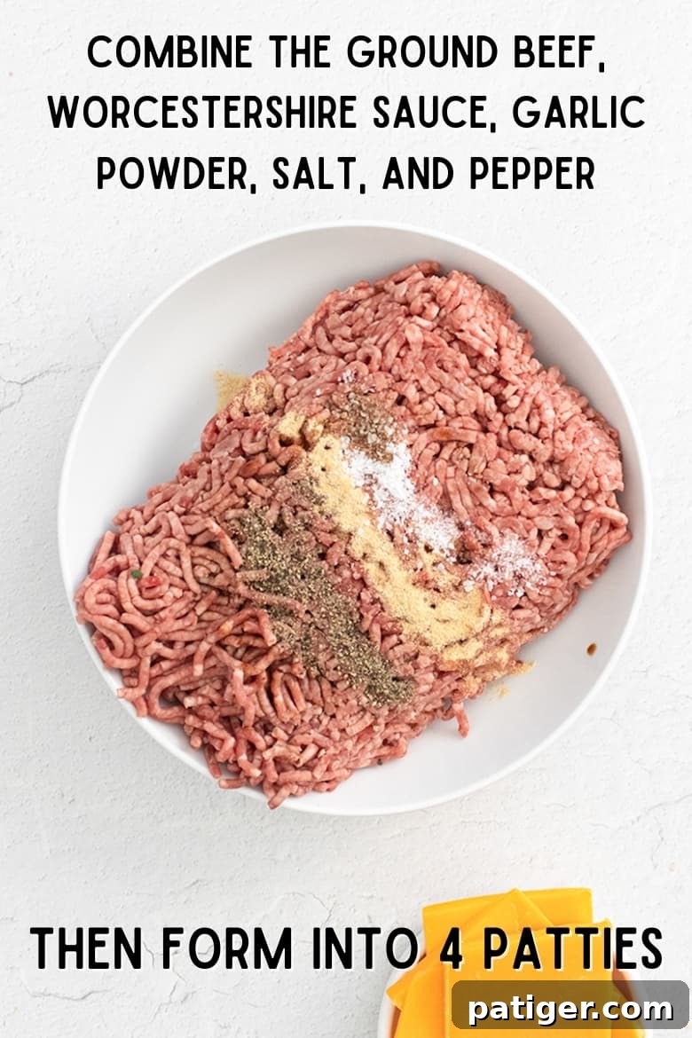 ground beef hamburger patty mixture