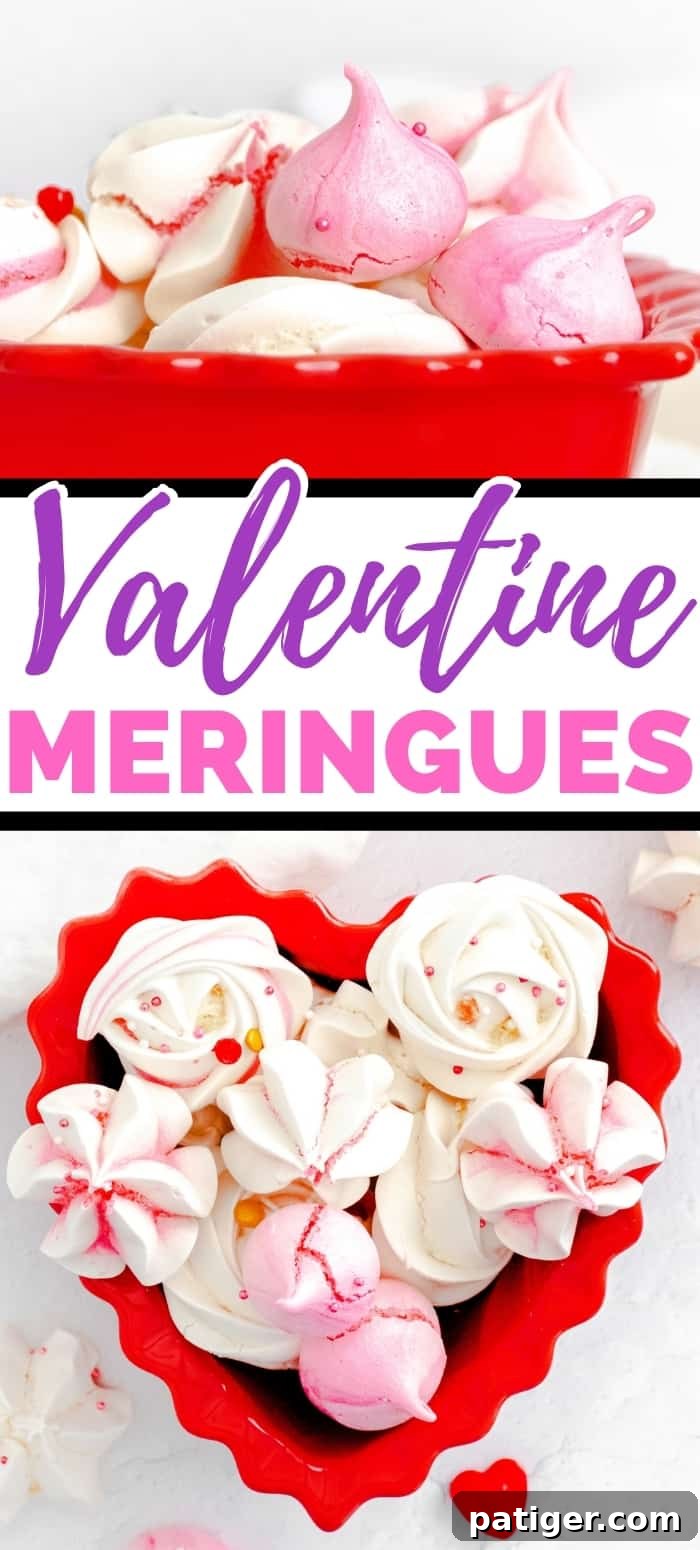 Valentine Meringues, a perfect easy treat for Valentine's Day, pin for later