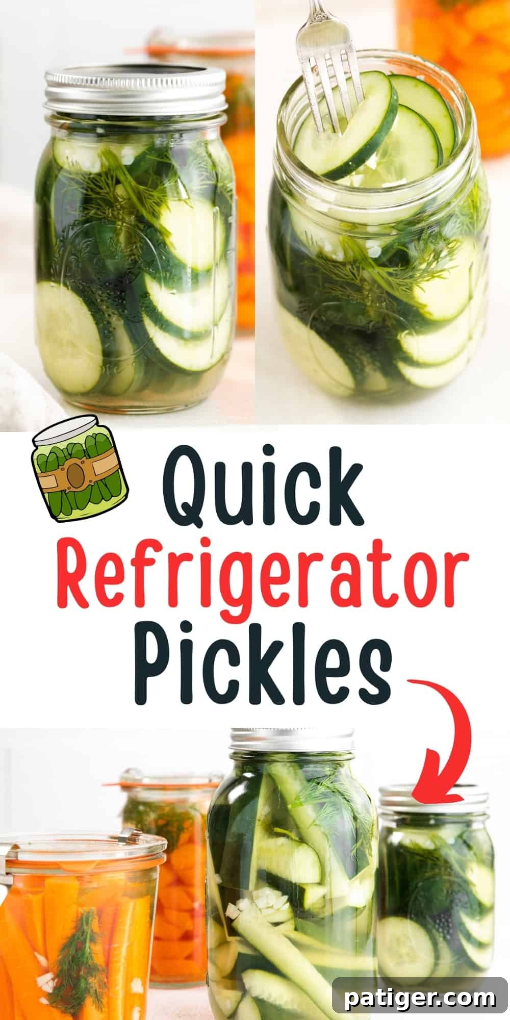 Effortless Fridge Pickles 11 Quick Refrigerator Pickles - a visually appealing pin image