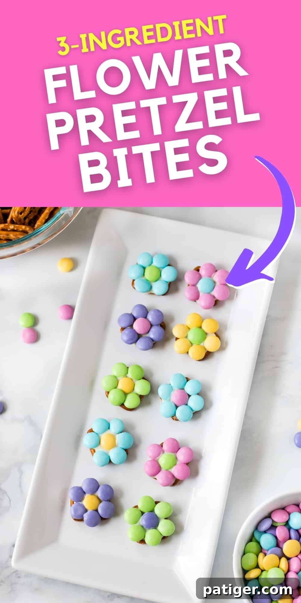 3 Ingredient Flower Pretzel Bites