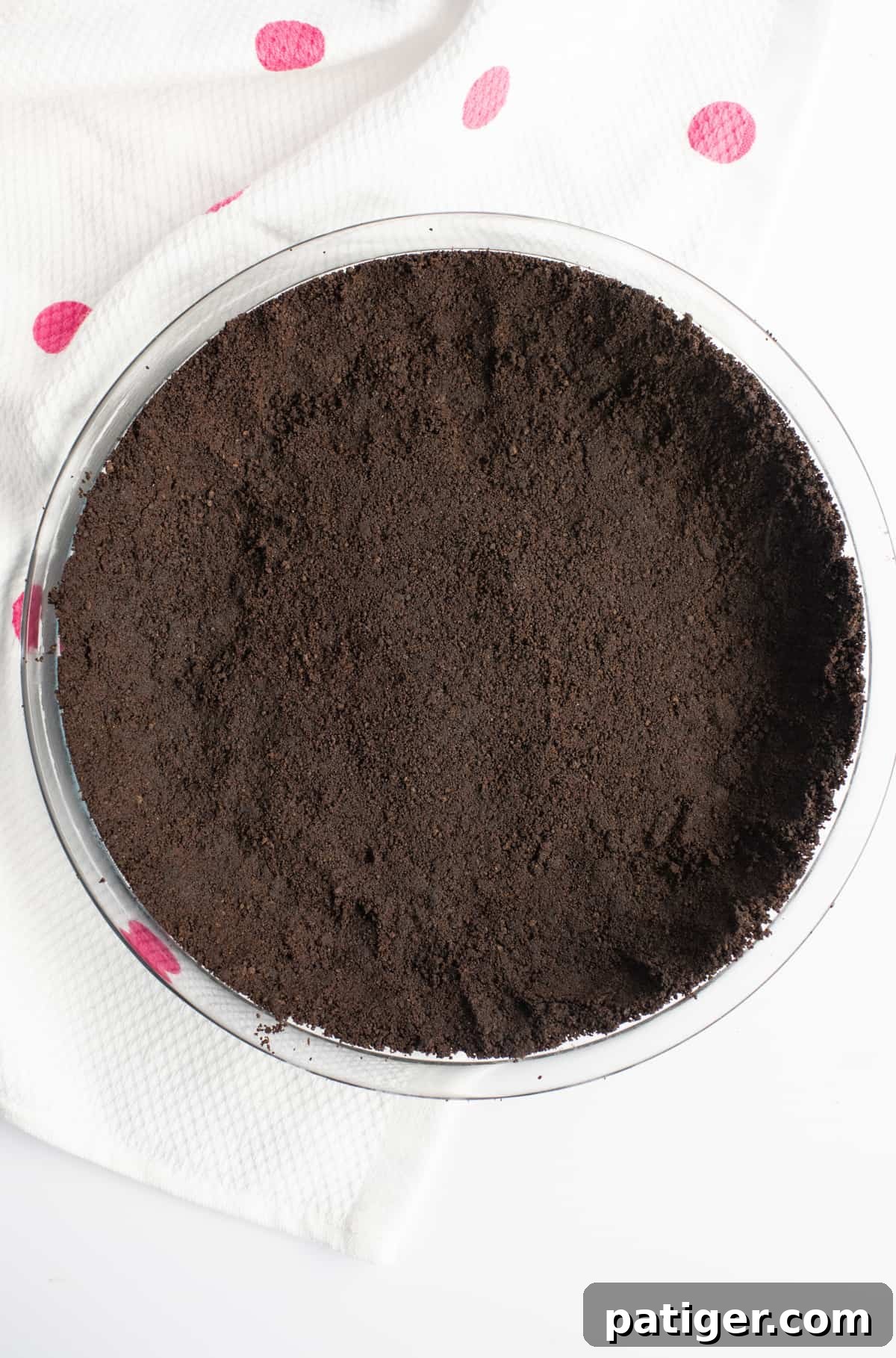 Icebox Indulgence 6 chocolate graham cracker crust pressed into glass pie plate