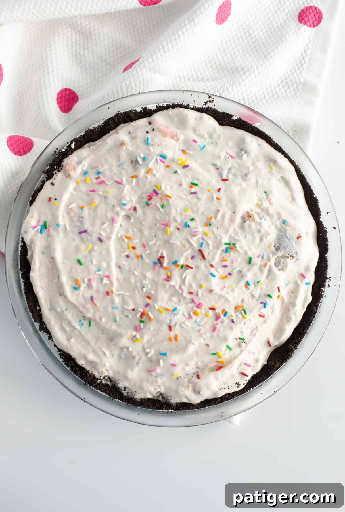 Icebox Indulgence 8 Top down view of ice cream pie with chocolate crust