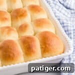 Potato rolls in baking dish