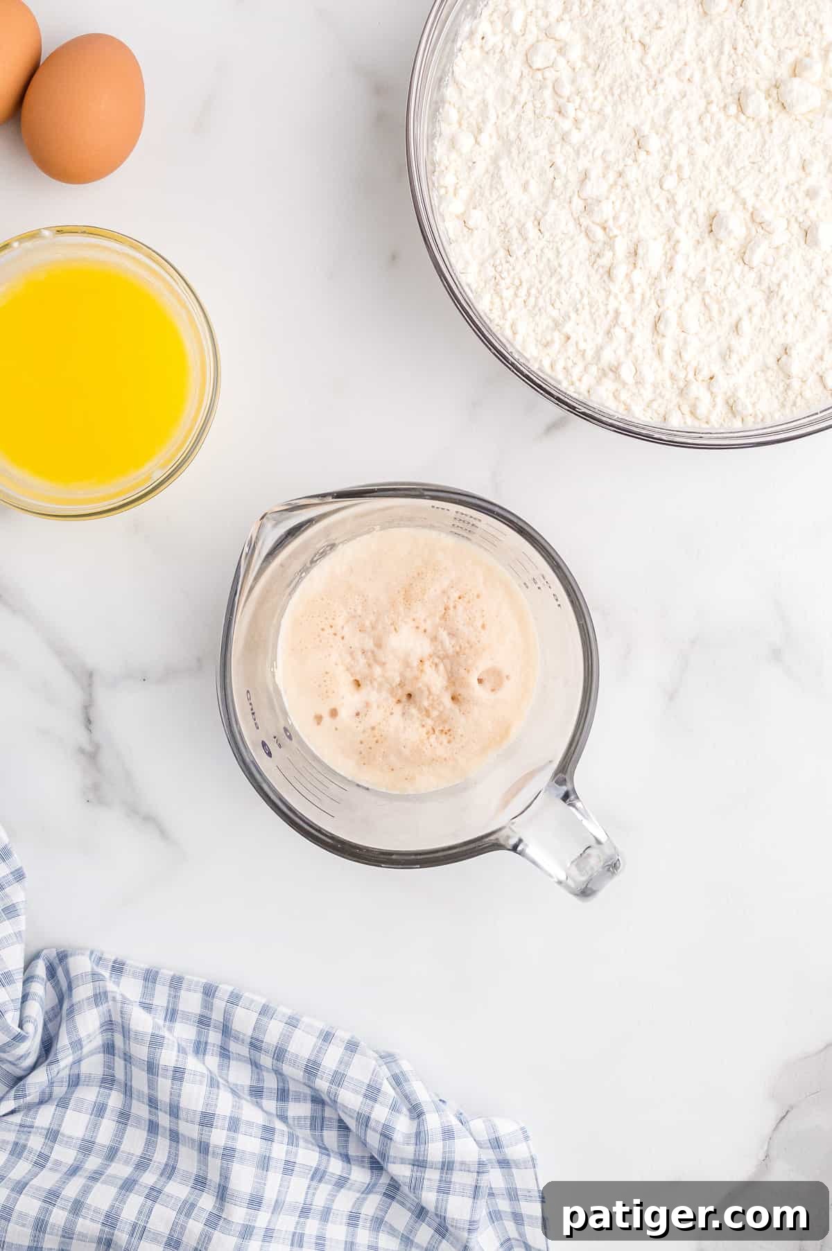 Yeast rising in measuring cup