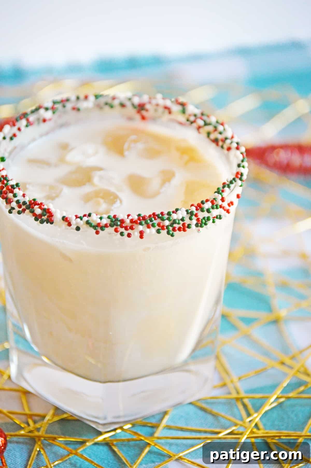 Cookie cocktail with vodka, kahula, and creamer. 