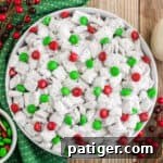 Christmas Puppy Chow with M&Ms