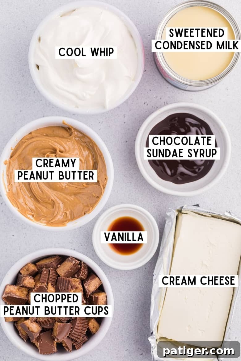 Ingredients for Reese's Peanut Butter Cup Dip