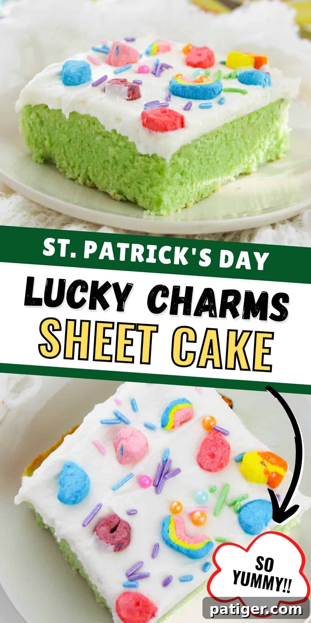 St. Patrick's Day Lucky Charms Sheet Cake Pin