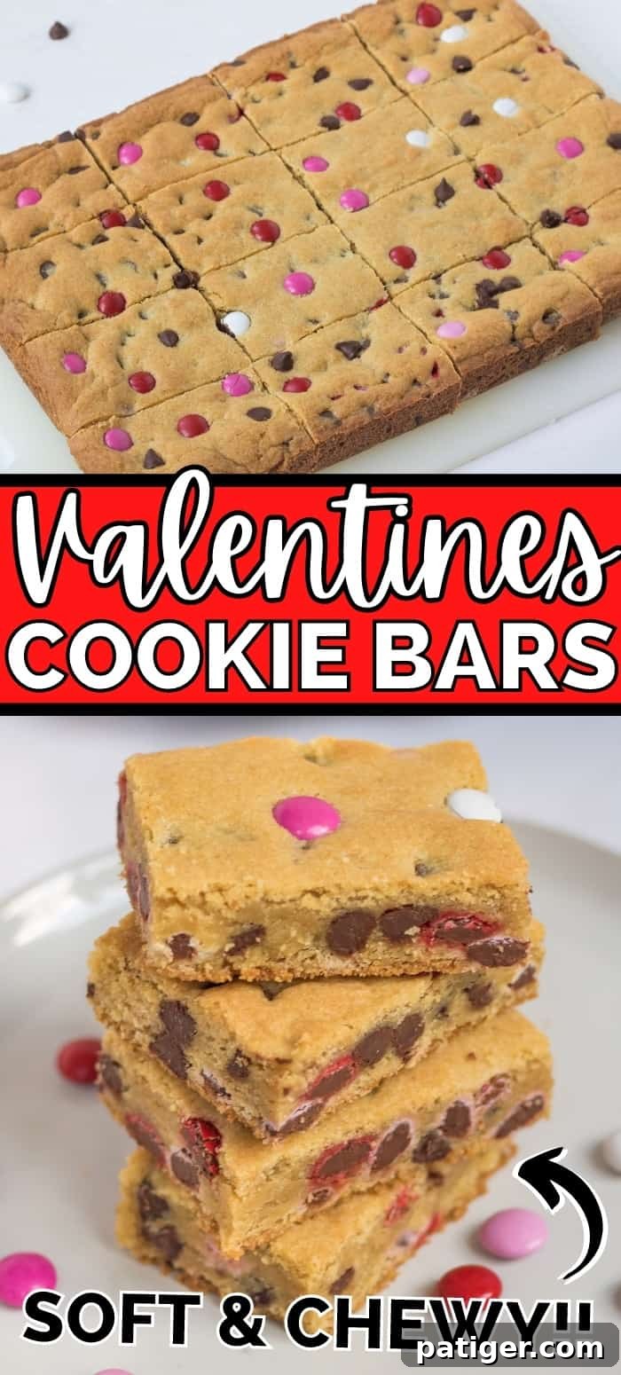 Valentines Cookie Bars; Soft & Chewy! Pinterest Image