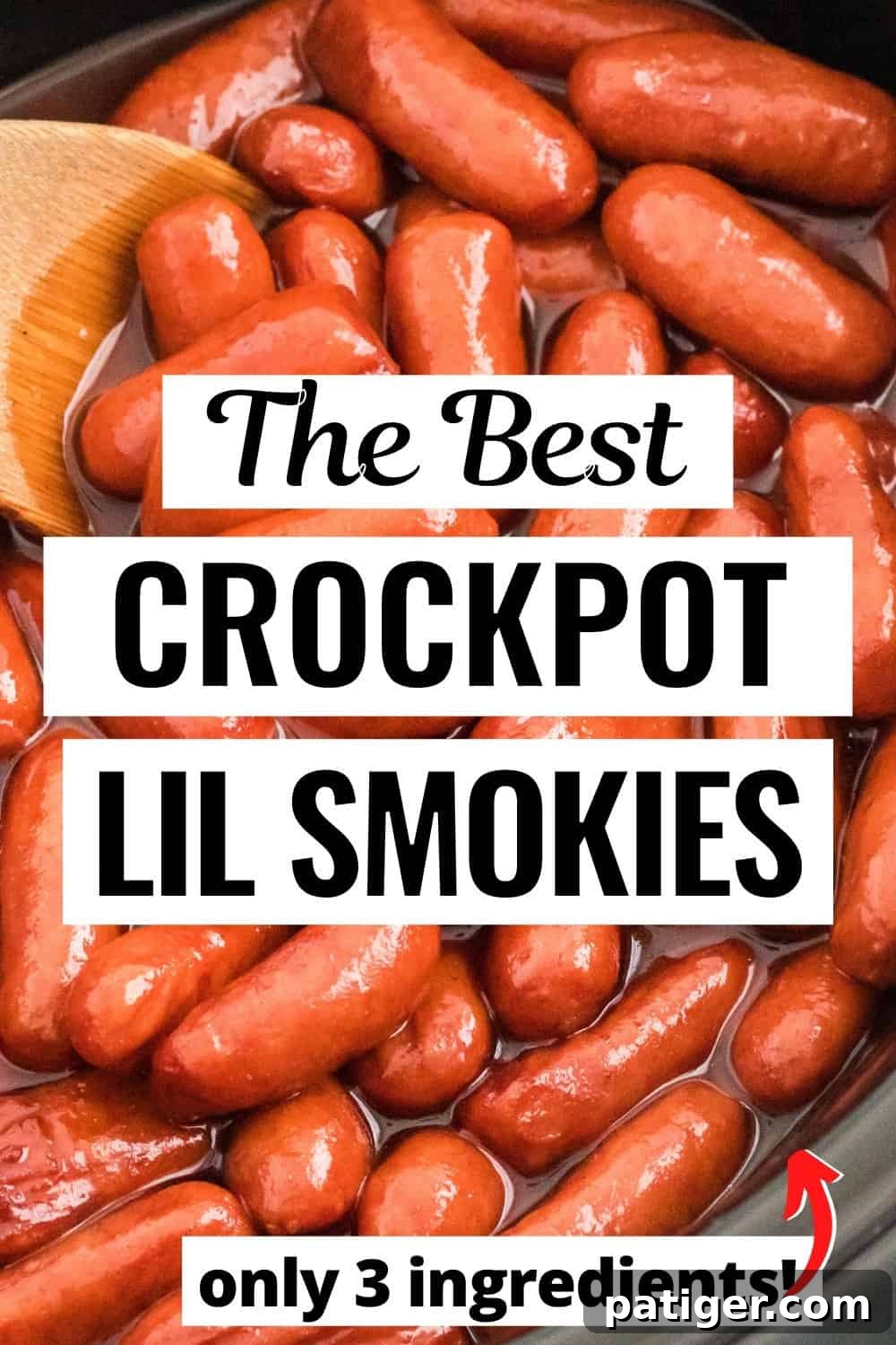 Sweet Glazed Slow Cooker Smokies 12 The Best Crockpot Lil Smokies - only 3 ingredients.