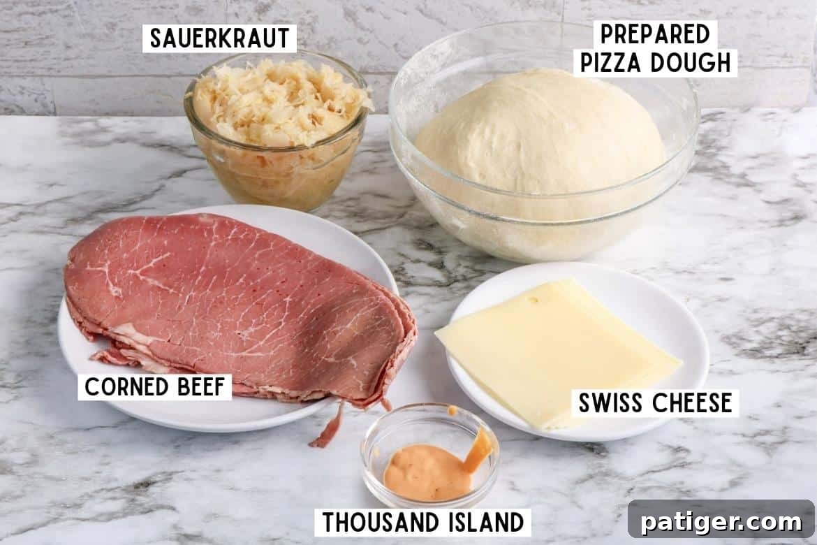 Reuben Pinwheels 4 Sauerkraut, pizza dough, swiss cheese, corned beef, thousand island