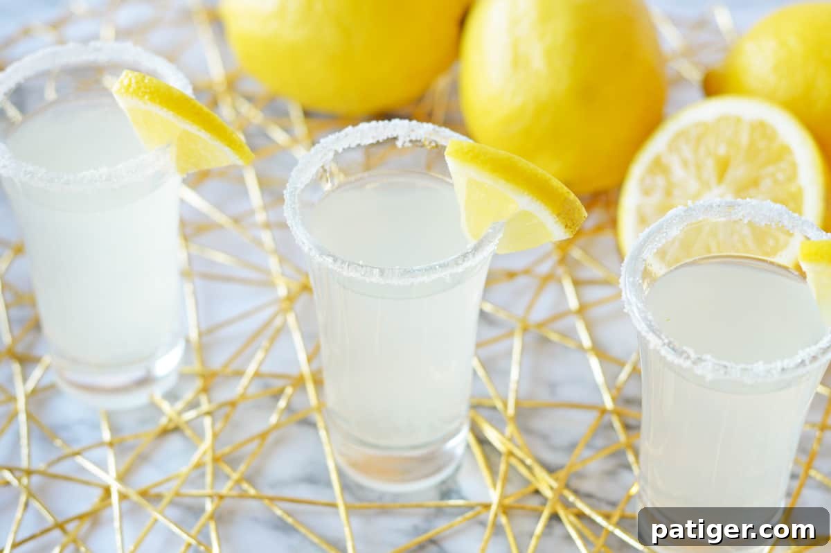 Three lemon drop shots.