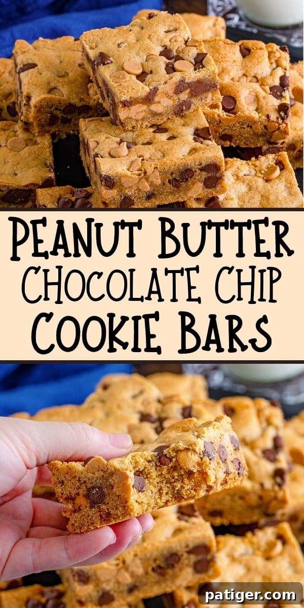 Peanut Butter Chocolate Chip Indulgence Bars 17 Peanut butter chocolate chip cookie bars.