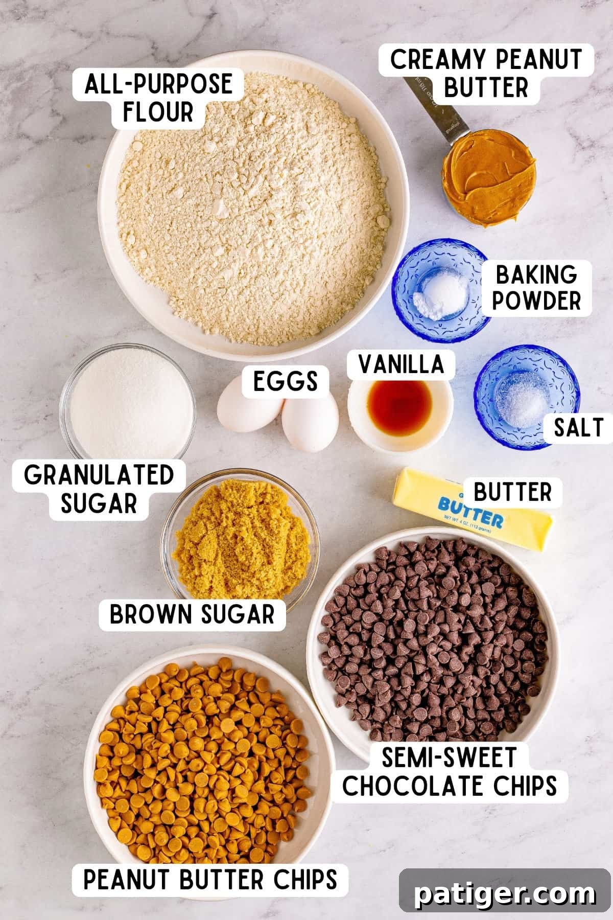 Peanut Butter Chocolate Chip Indulgence Bars 4 Ingredients for peanut butter cookie bars.