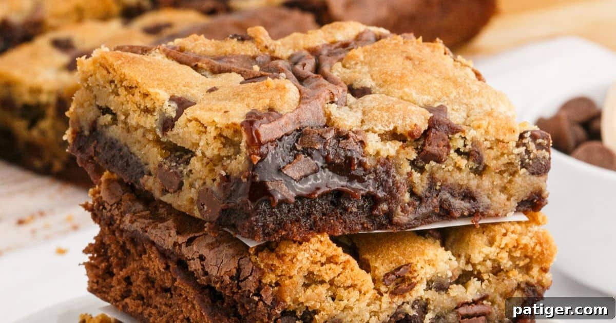 A festive array of Chocolate Chip Brownie Cookie Bars, perfect for sharing and enjoying.