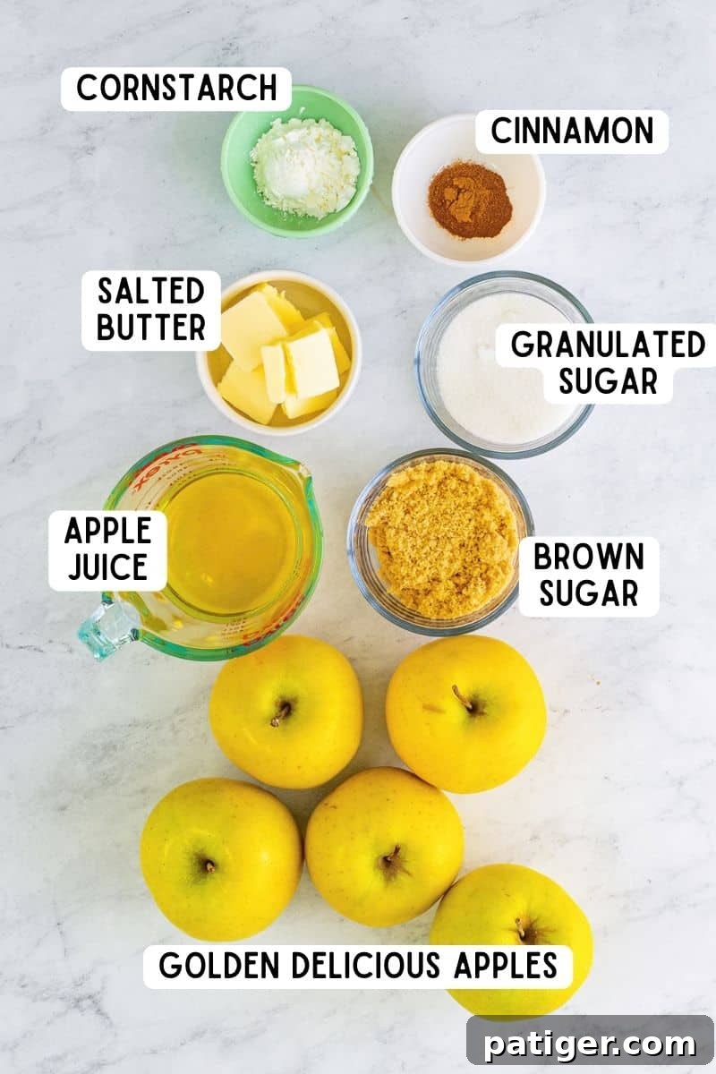 Ingredients for Cracker Barrel Fried Apples Recipe.