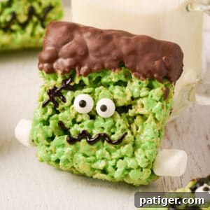 Spooktacular Frankenstein Krispies 15 Frankenstein rice krispie treat.