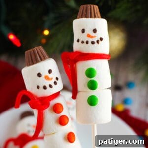 Marshmallow Snowman Kebabs made with candy.
