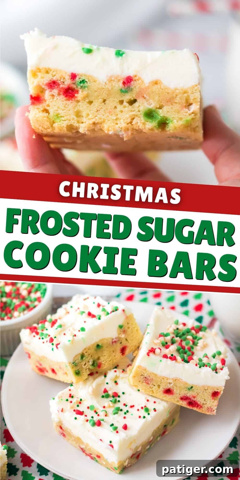 Christmas Frosted Sugar Cookie Bars Pin.