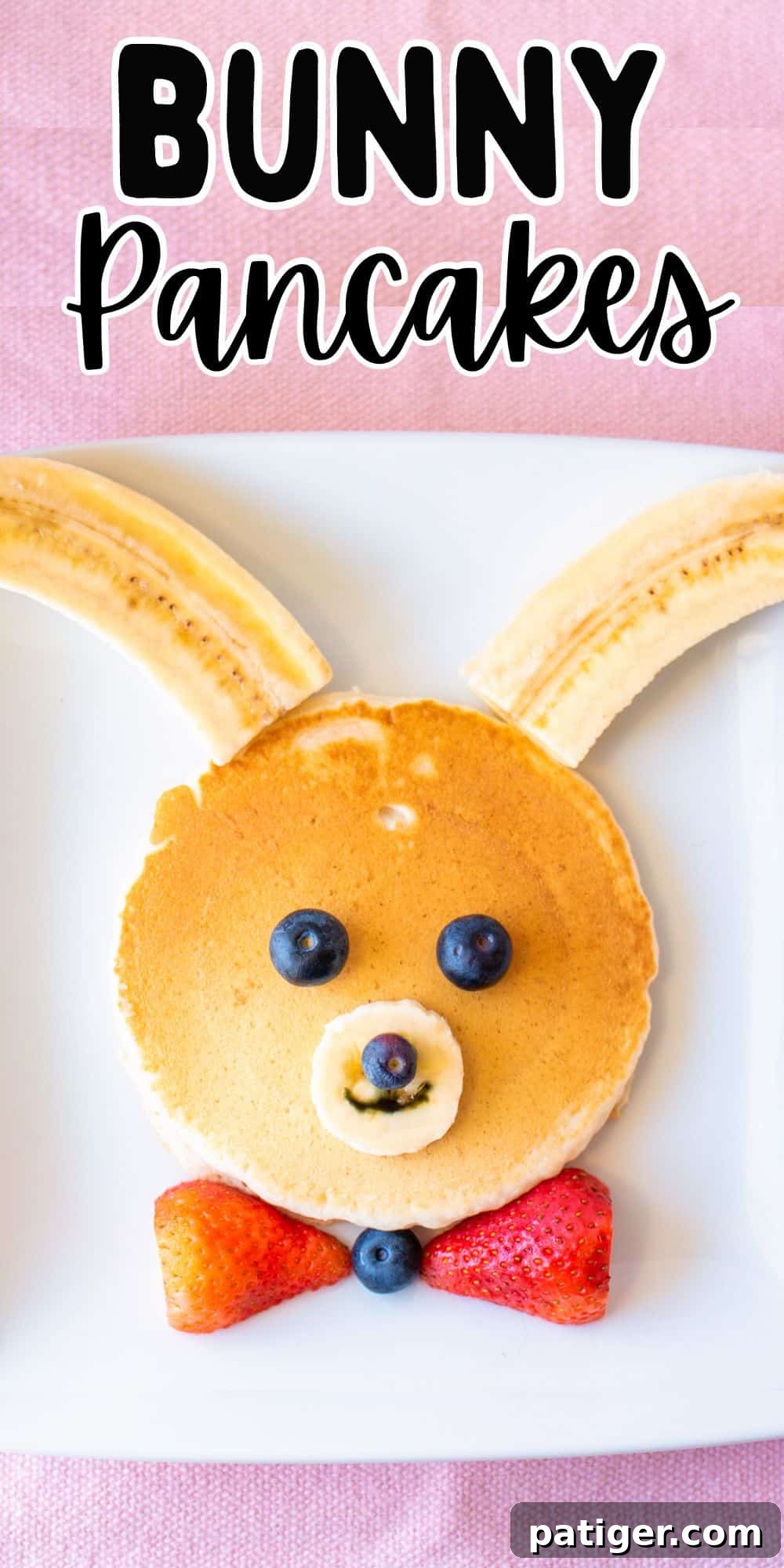 Bunny pancakes Pinterest image for easy sharing.