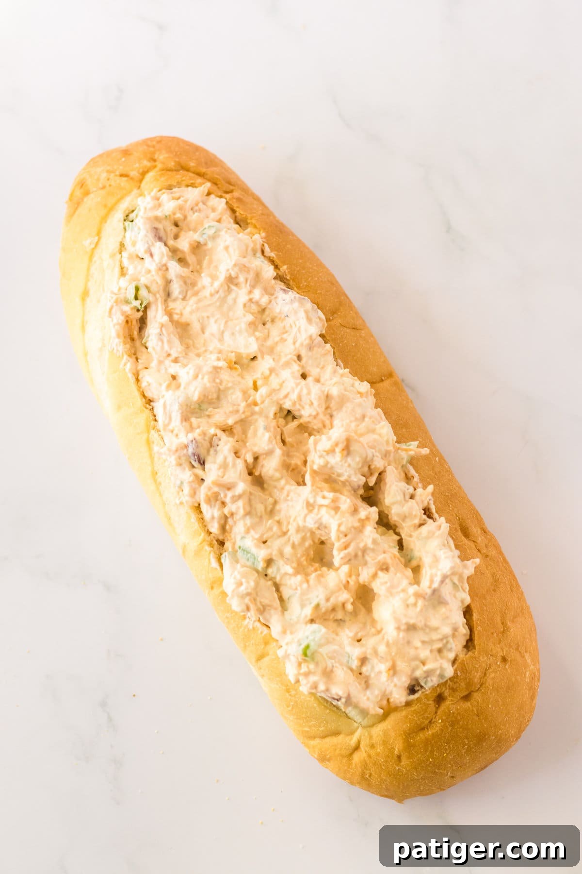 Mississippi sin dip in bread before baking.