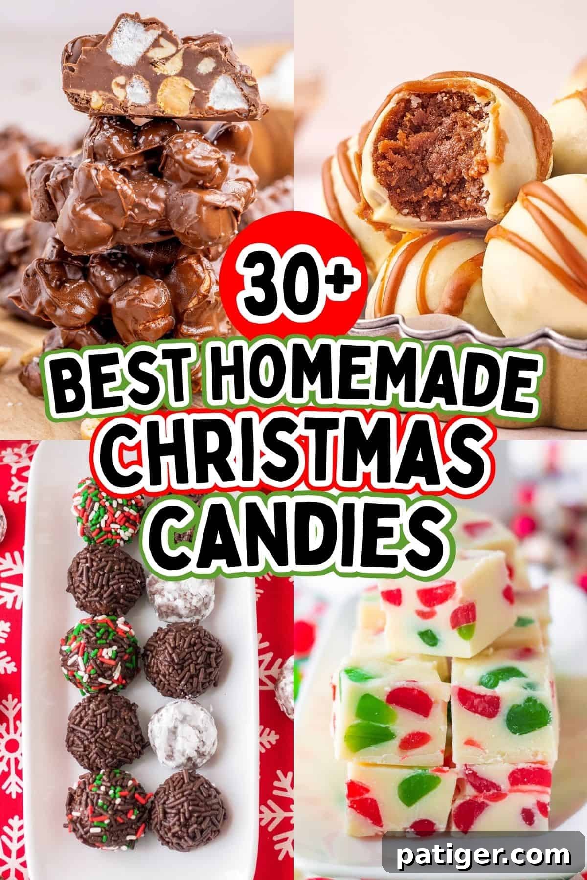 Dozens of Irresistible Christmas Candy Recipes 2 Assortment of homemade Christmas candies, including fudge, truffles, and bark, artfully arranged on a festive plate.