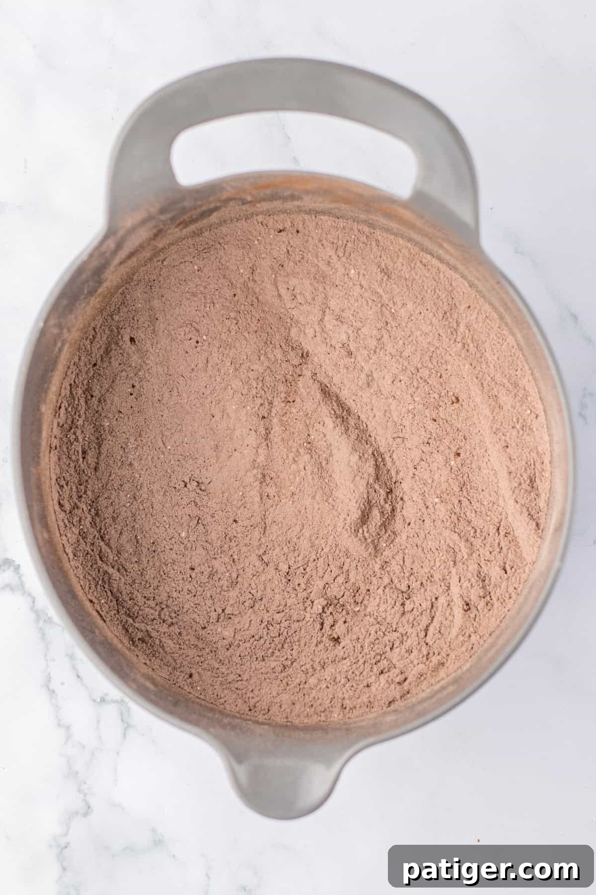 Cozy Hot Cocoa Cookies 5 Dry ingredients whisked together in mixing bowl.