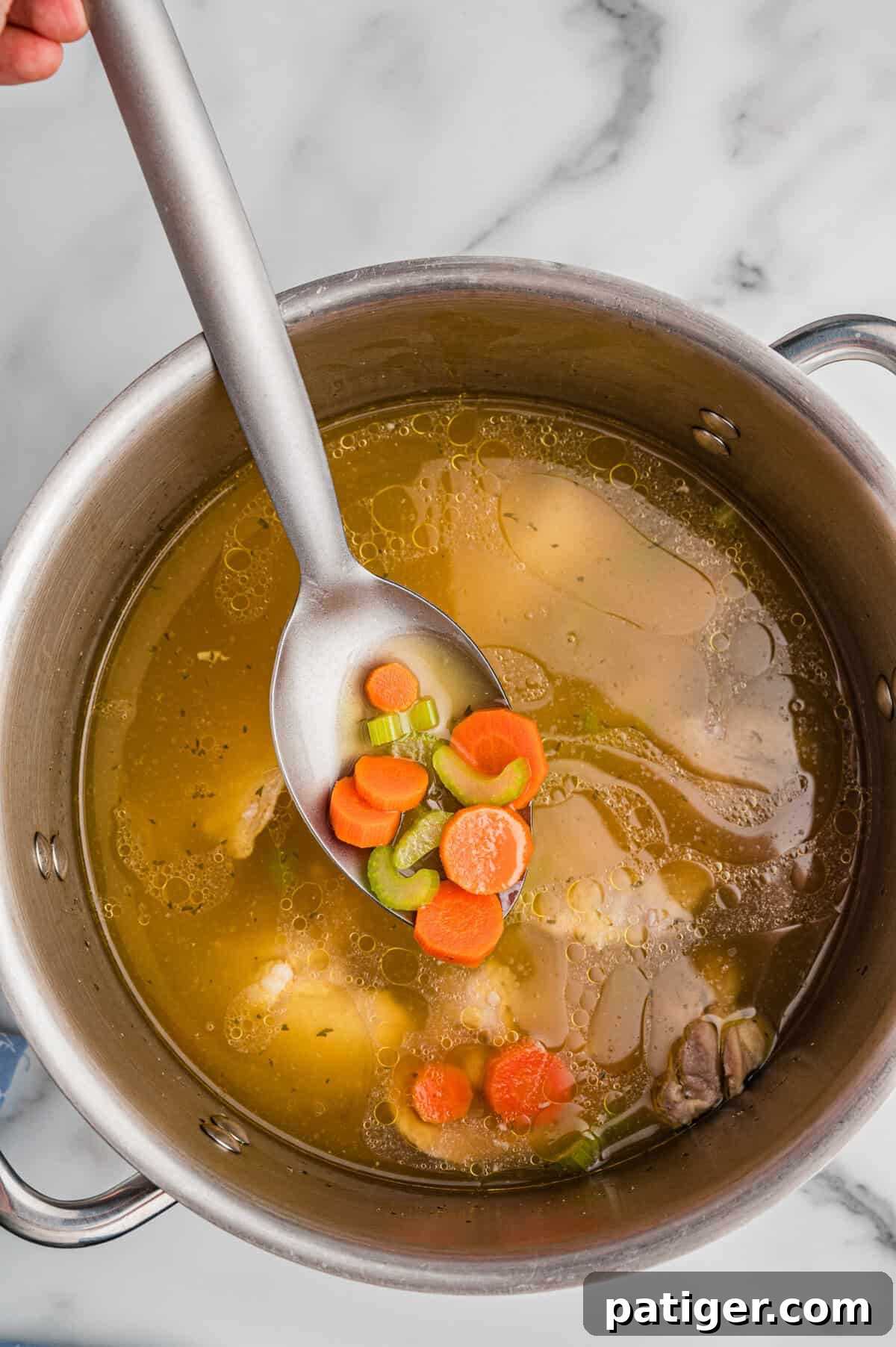 Veggies being added to both.