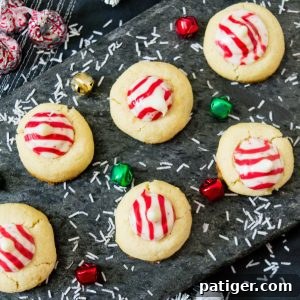 Candy Cane Hershey Kiss Cookies, a festive and flavorful holiday treat.