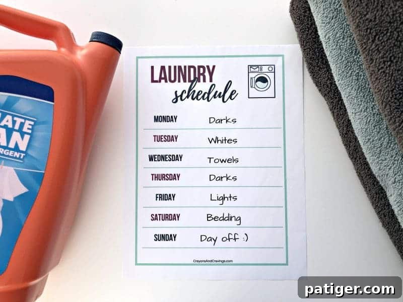 Discover essential laundry routine tips and a complimentary printable schedule to maintain an organized home and clean wardrobe.