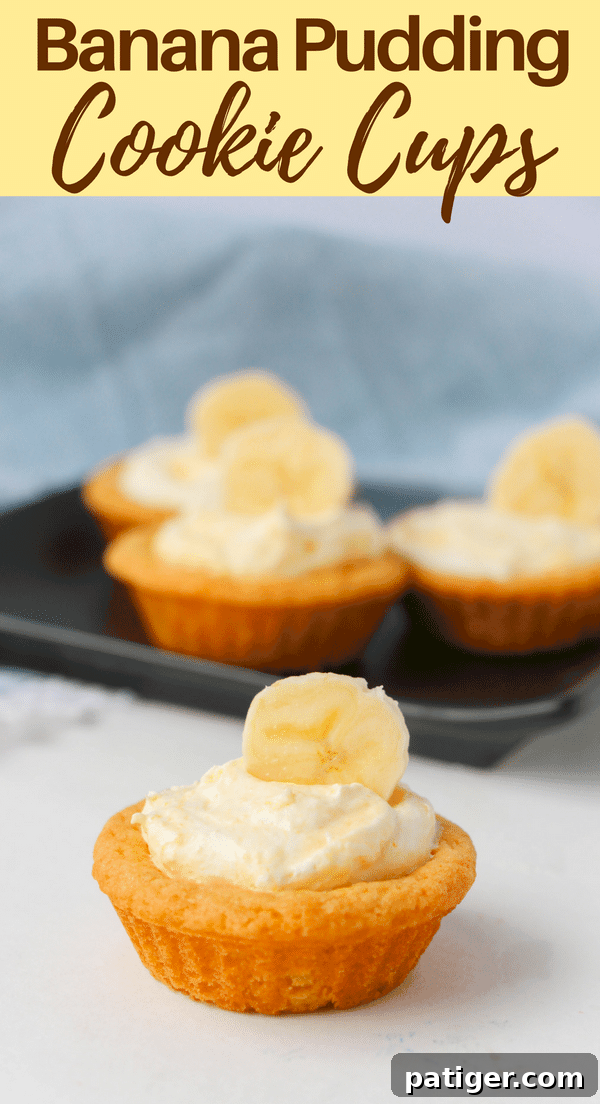 Moist, creamy, and delicious banana cream cookie cups are easy to make with sugar cookie dough and banana pudding mix. Even the little ones can get in the kitchen and help make these easy and delicious treats!