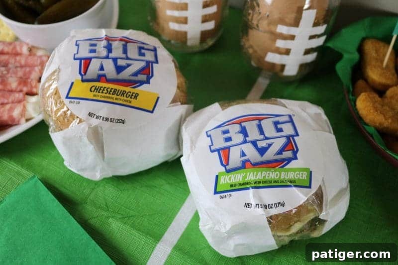 Assortment of BIG AZ Sandwiches, ready to satisfy large appetites at a football party.