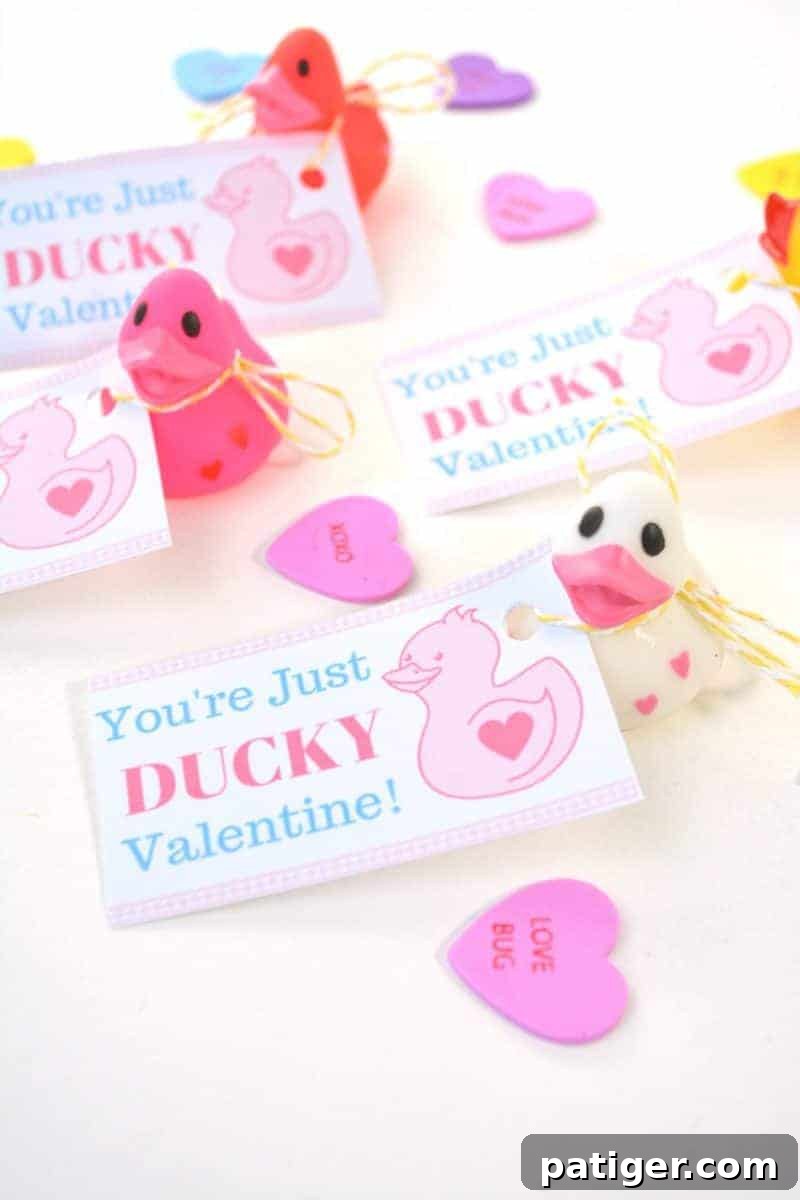 Are you looking for super cute free Valentine printables for your kids to give out this Valentine’s Day? This DIY “You’re Just Ducky” kids valentine is so stinking cute and is very inexpensive to make for the entire class. Plus, these homemade Valentines are something that will put store-bought valentines to shame!