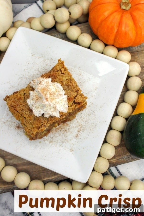 Warm and full of Fall flavors - once you try this easy pumpkin crisp recipe it will become your go-to dessert of the season.