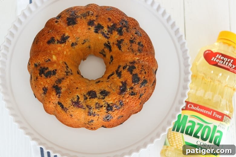 Lighter Blueberry Pound Cake Recipe with Mazola Corn Oil