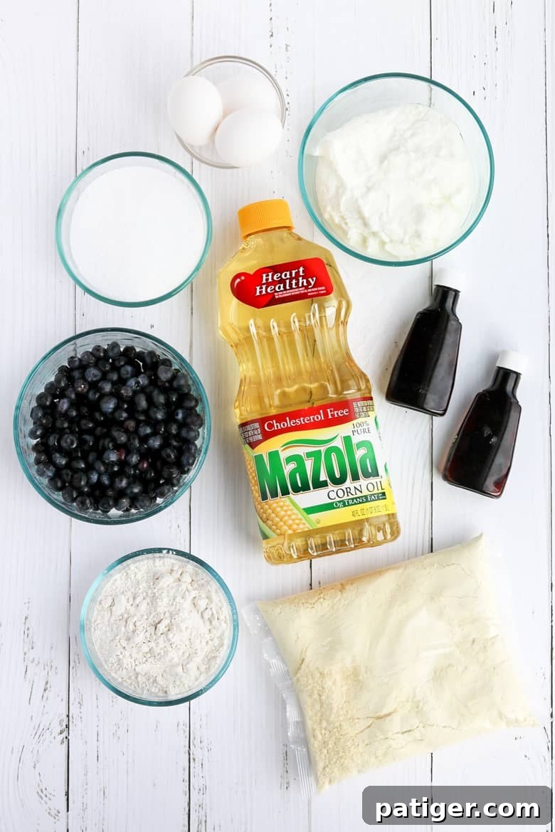 Better-For-You Blueberry Lemon Pound Cake Ingredients