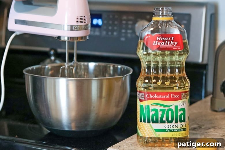 Mixing a Cake Batter with Mazola Corn Oil