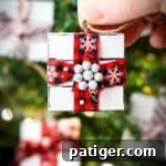 DIY Jenga Block Present Ornament