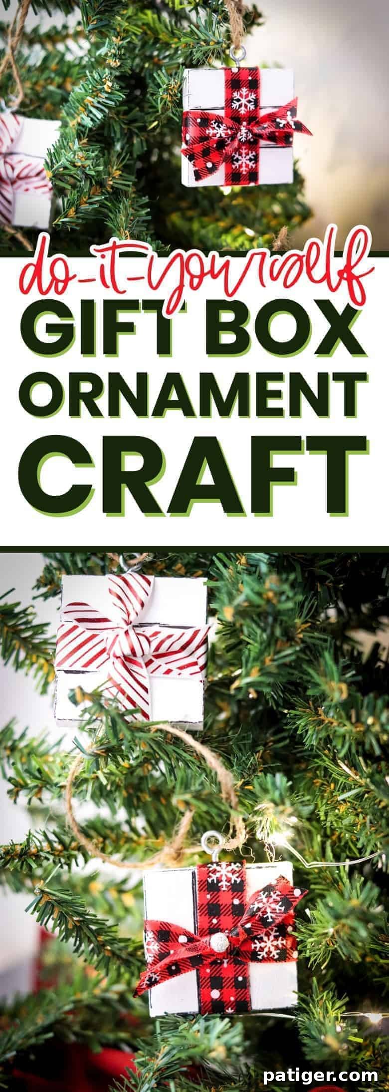 DIY gift box ornament pinterest image
