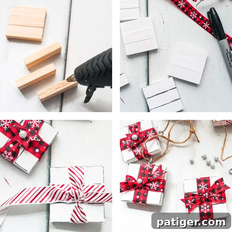 how to make DIY gift box ornaments
